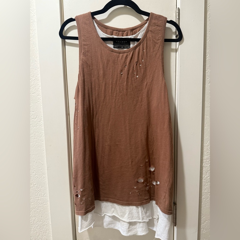 PacSun Brown Distressed Tank Top